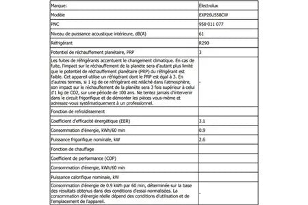 Climatiseur mobile Electrolux EXP26U558CW