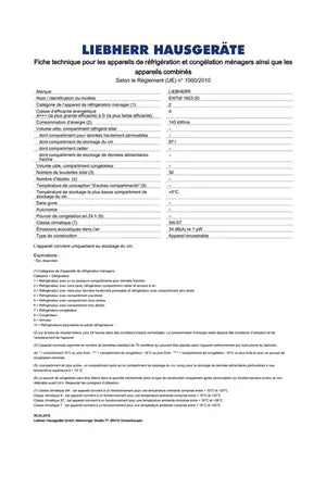 Cave de service Liebherr EWTDF1653