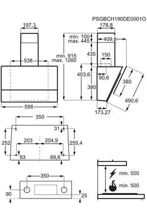 Hotte décorative murale Electrolux LFV616K