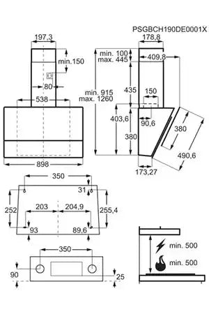 Hotte décorative murale Electrolux LFV619W