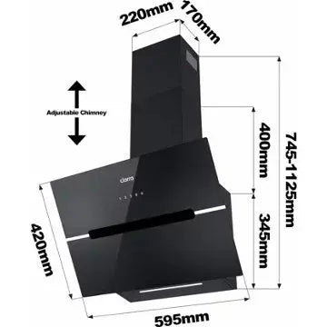 Hotte décorative murale inclinée CIARRA	CD6736FB