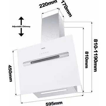 Hotte décorative murale inclinée CIARRA CD6736GS