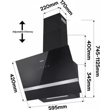 Hotte décorative murale inclinée CIARRA CD6736HB