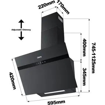 Hotte décorative murale inclinée CIARRA CD6736HG