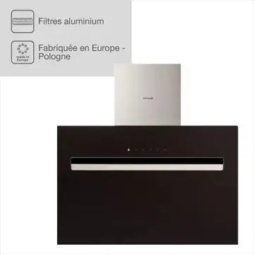 Hotte décorative murale inclinée ESSENTIELB	 EHDD 914n