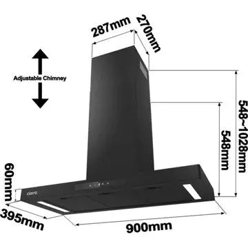 Hotte décorative murale CIARRA CD9102B-P