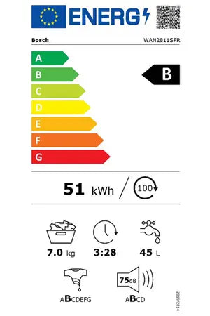 Lave-linge hublot Bosch Serenity WAN2811SFR