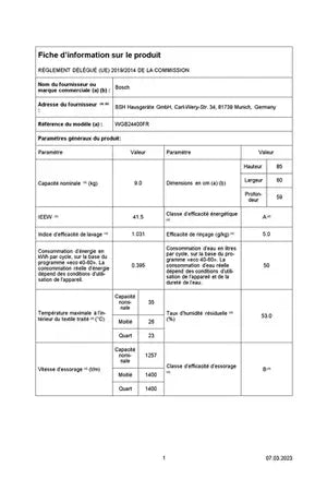 Lave-linge hublot Bosch WGB24400FR