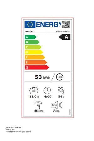 Lave-linge hublot Samsung WW11BGA046AEEF
