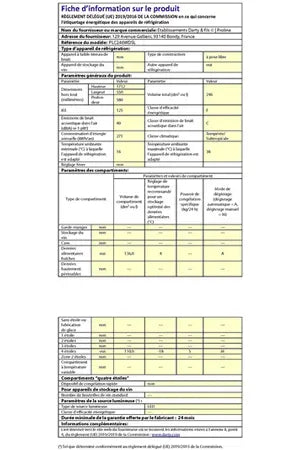 Refrigerateur congelateur en bas Proline PLC246WDSL