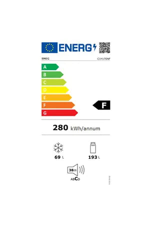 Refrigerateur congelateur en bas Smeg combine encastrable - C1Y170NF 178CM
