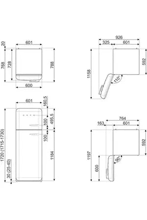 Refrigerateur congelateur en haut Smeg FAB30RPG5